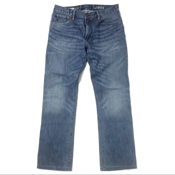 GAP Men's Straight Leg Jeans with Two Tone Pockets - Picture 3 of 7